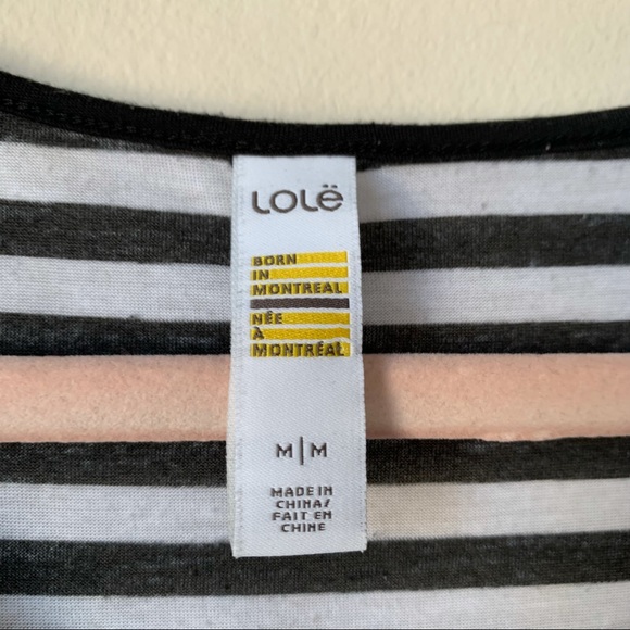 Lole Jules Dress Tunic Black & White Stripes Short Sleeve Size Medium - Picture 2 of 9